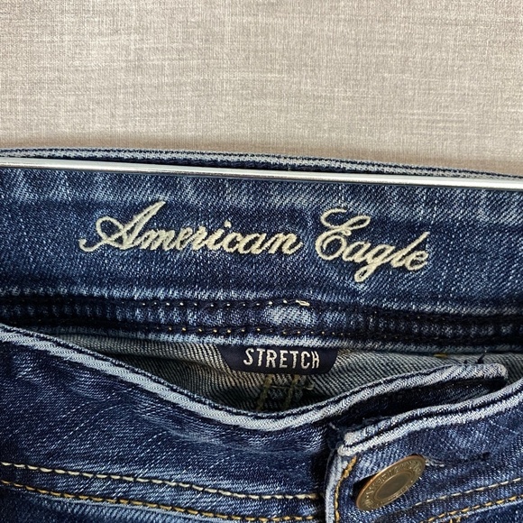 American Eagle Original Boot Stretch Jeans Sz 14 Long Factory Fade - Picture 7 of 10
